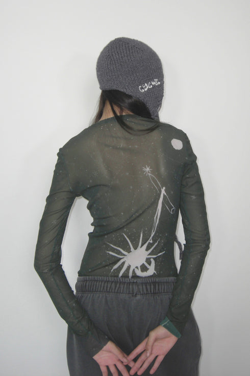 Allergy × Cycle HANDMADE KNIT FLIGHT CAP -CHARCOAL-